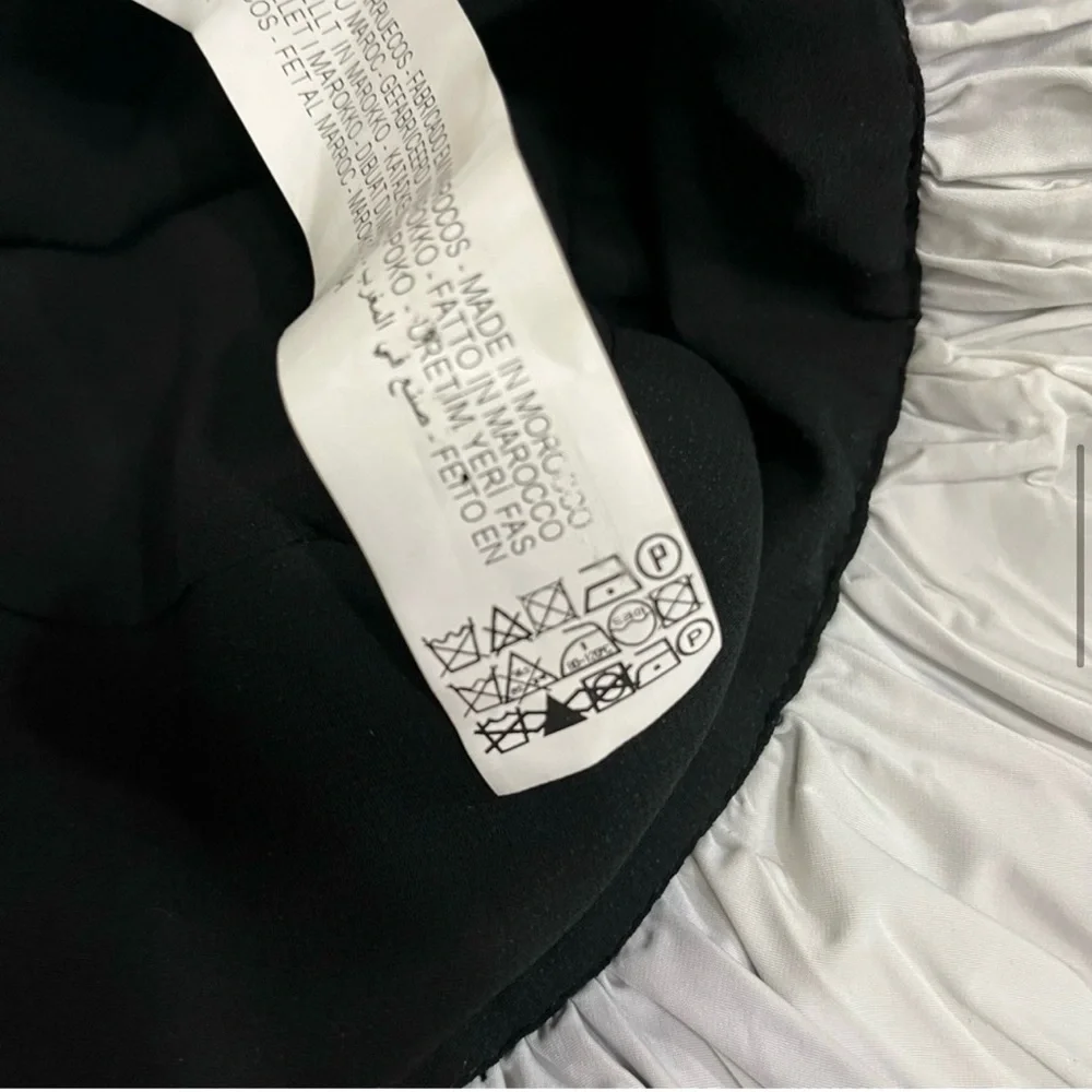 Zara Studio Black Taffeta Voluminous Ruffled Frilly Sleeve Blouse - Picture 8 of 13